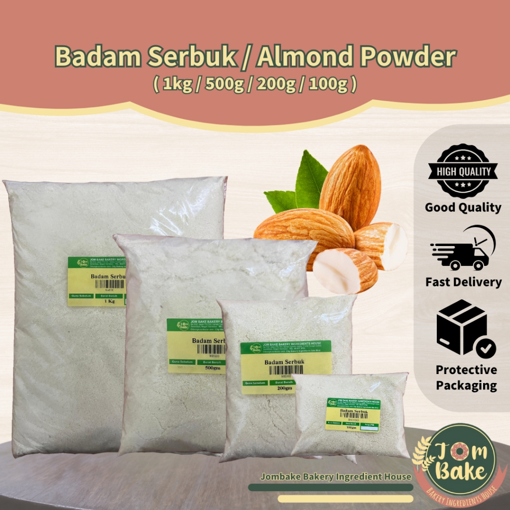 Badam Serbuk / Almond Powder [ 500g / 200g / 100g ] | Shopee Malaysia