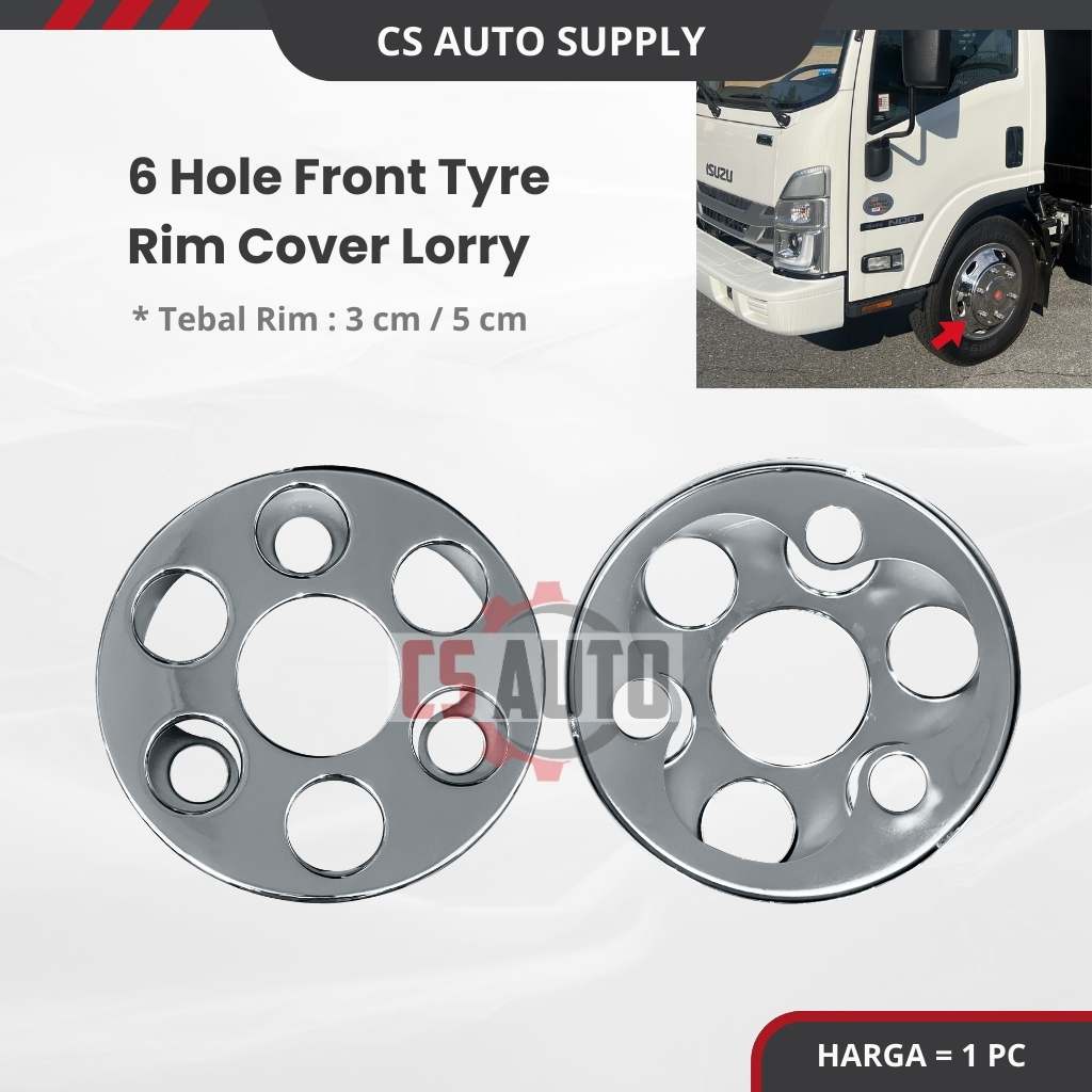 HINO ISUZU NPR PRO 6 LUBANG CHROME TYRE RIM COVER FRONT FOR 3TON LORRY ...
