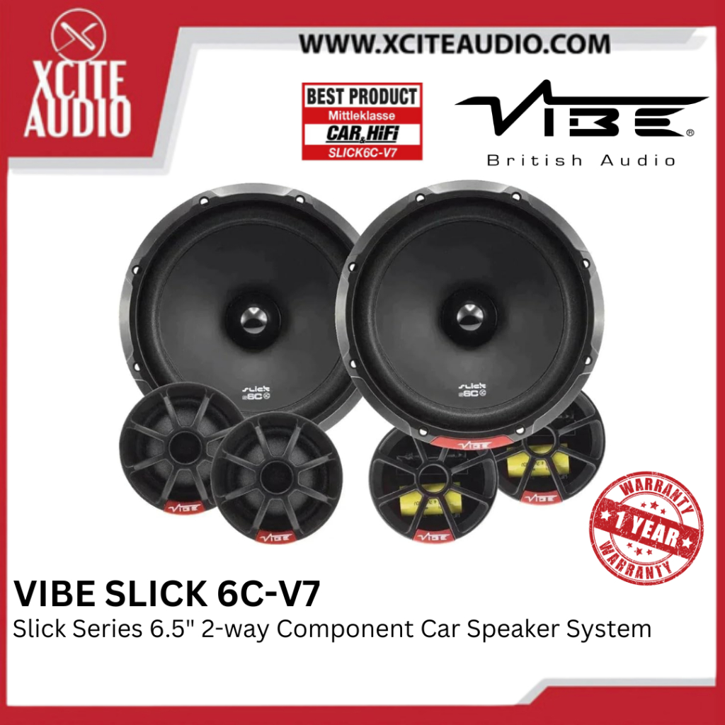 VIBE SLICK6C-V7 | Slick Series 6.5" Component Car Speakers (94db High ...