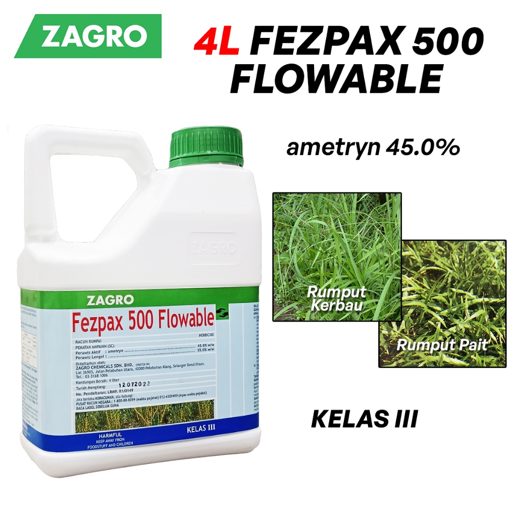 4L Fezpax 500 Racun Rumpai Boleh Alir Racun Racun Lalat Ametri 45.0% ...