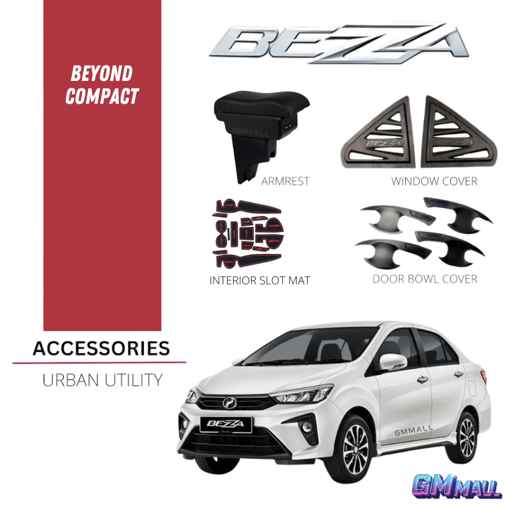 PERODUA BEZZA FULL ACCESSORIES Window Door Cover Armrest Dash Kapet ...