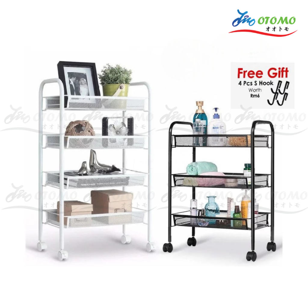 OTOMO Trolley Rack Metal Steel Trolley Storage Rack Rak Troli Beroda ...