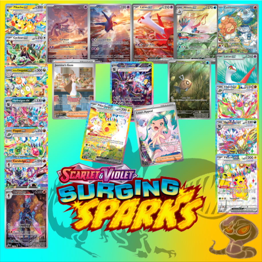 Pokemon Surging Sparks 2024 Pokmon TCG Surging Sparks Special Illustration  Rare (SIR) EX Reverse Holo Card - Playset Rare Surging Sparks Cards