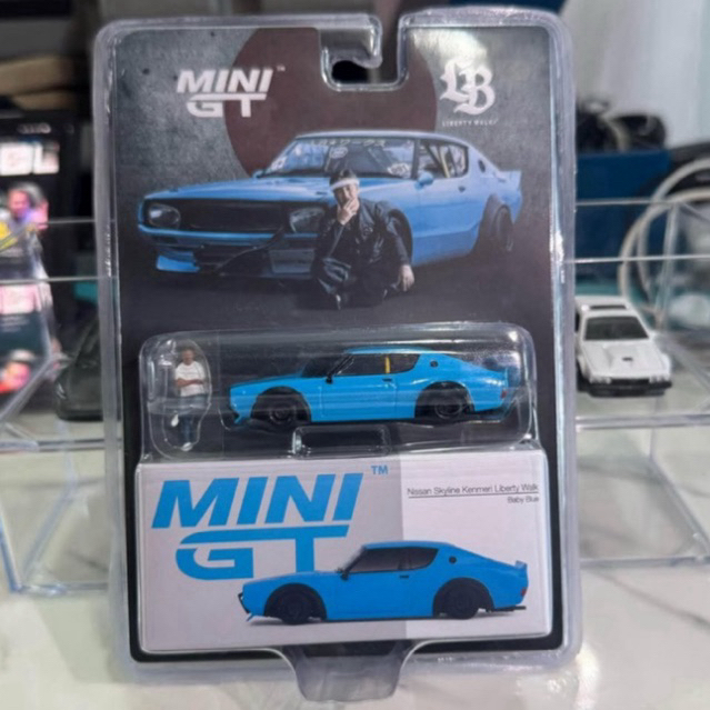 Mini GT 1:64 Skyline Kenmeri Liberty Walk Baby Blue w/Figure