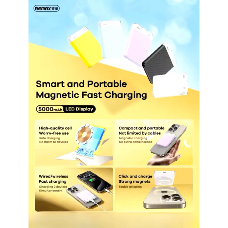 REMAX RPP-8 Mini Magnetic Wireless Fast Charging Portable Power Bank ...