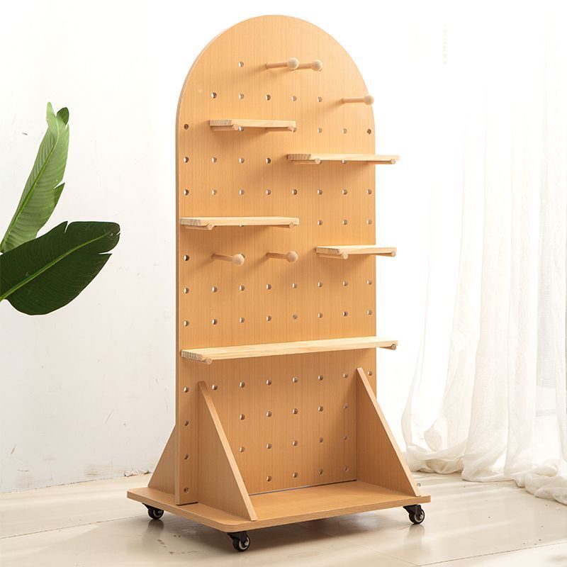 Mobile solid wood pegboard board rak living room storage hole board ...