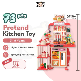 (73pcs) Pretend Play Kitchen Set Mainan Dapur Set Kitchen Pretend Play for Kids Kitchen Accessories Play Kitchen Kids