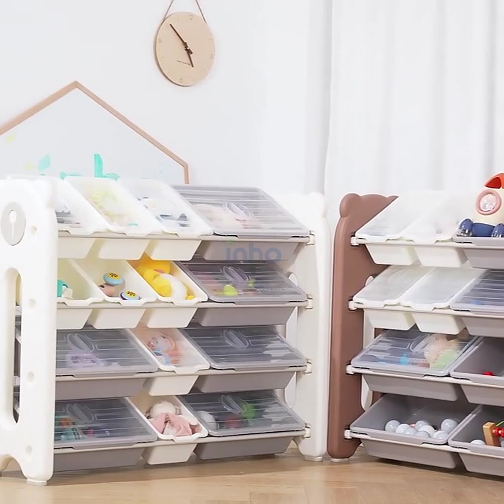L88/109cm (3/4 Layers) Cute Bear Design Kids Children Book Toy Storage ...