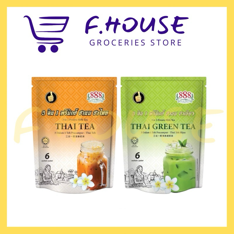 888 Instant THAI Tea Original / THAI Green Tea (35g x 6’s) | Shopee ...