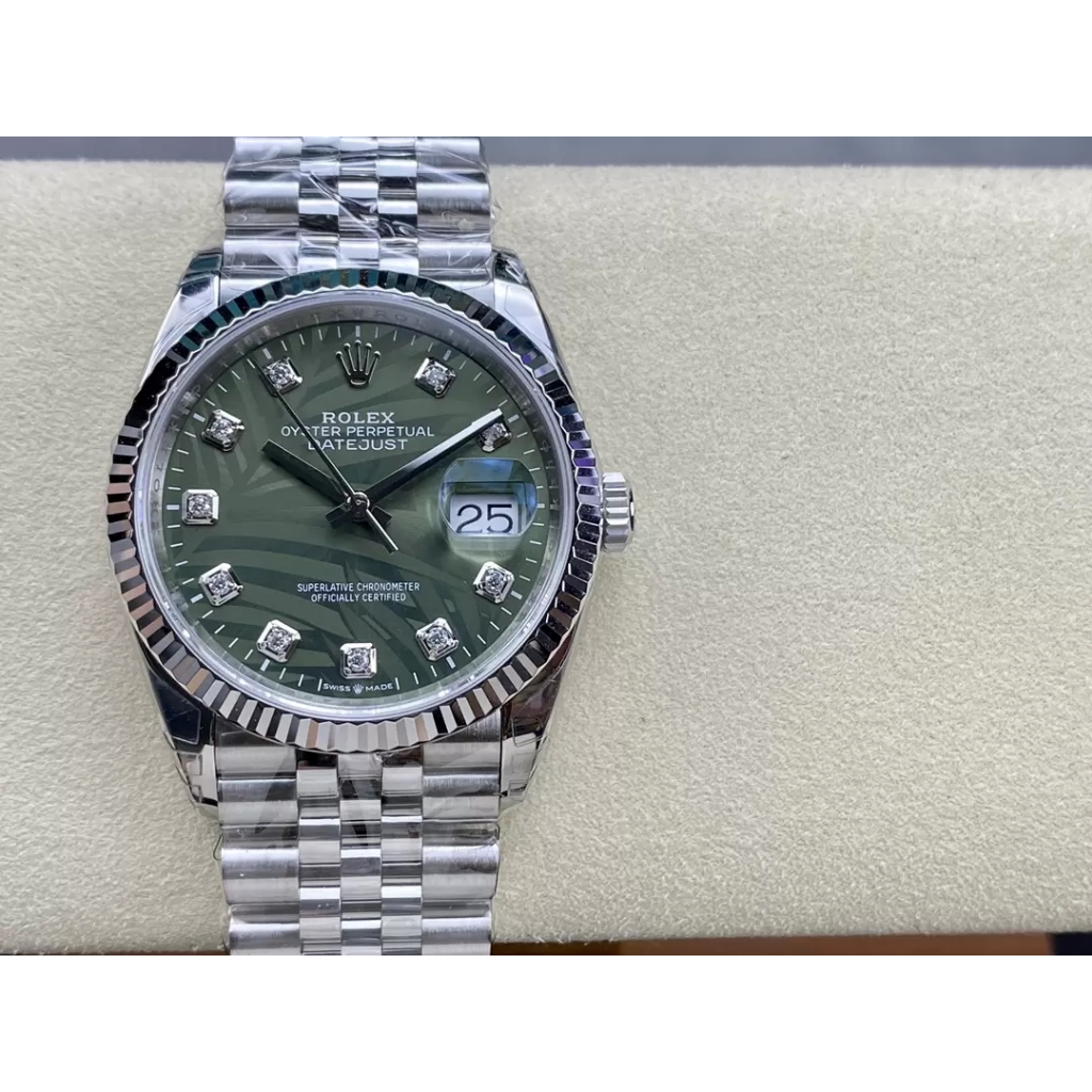 Clean/VS Factory Datejust 36 126234 SS 904L Green Dial Jubilee