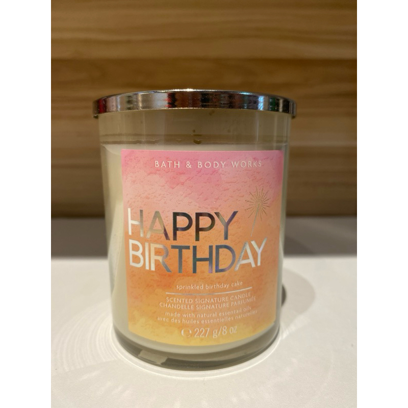 BATH & BODY WORKS SCENTED SIGNATURE CANDLE : Happy Birthday 227g/8oz ...