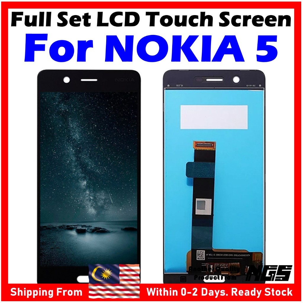 LCD Display Touch Screen Digitizer For Nokia 5 (TA-1024, TA-1053) – Black, With Opening Tools