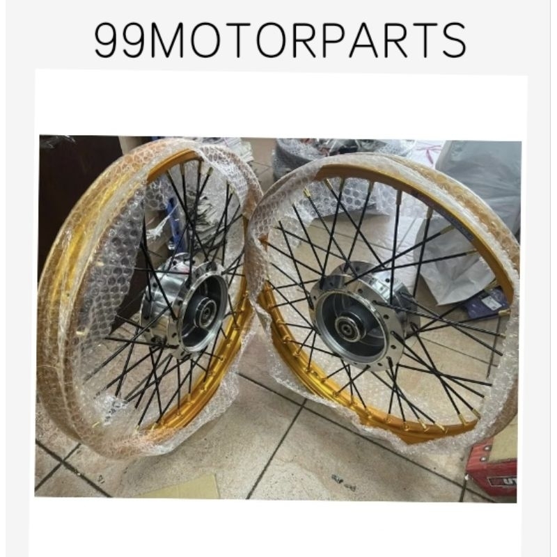 chrome hub alloy gold rim lidi black set wave125 lc135 y125 kriss ex5 ...