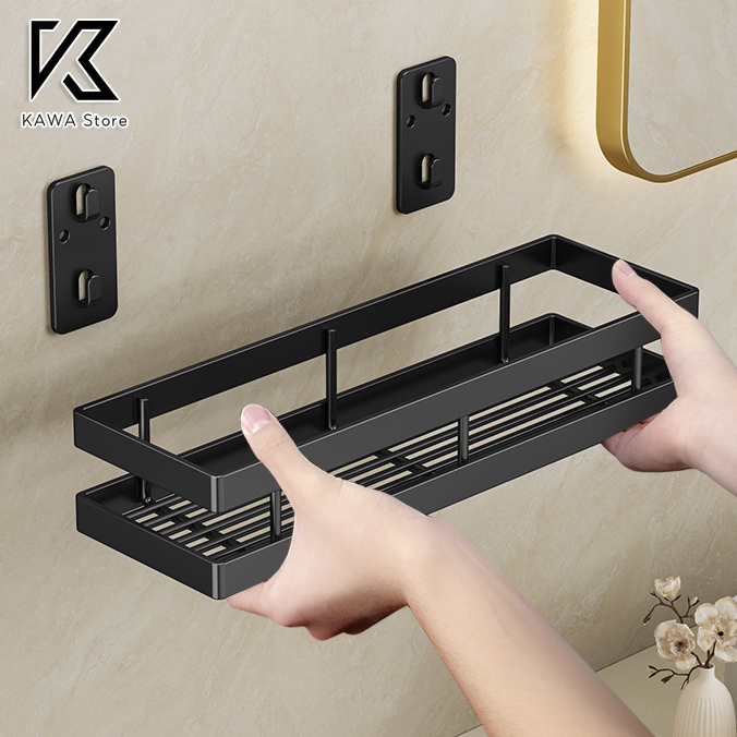 KAWA丨Wall Mounted Spice Rack Bathroom Storage Rack No Punch Kitchen ...
