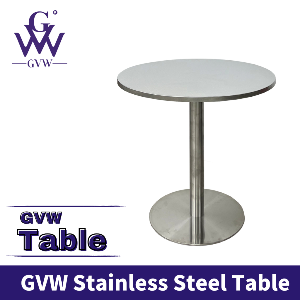 GVW【Round Table】Meja Stainless Steel Working Table Meja Dapur Dining ...
