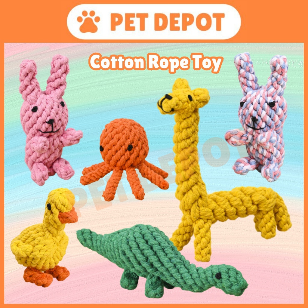 Cute Handmade Braided Rope Chew Toy for Pet Dogs Cats 宠物狗猫棉绳手工编织玩具 ...