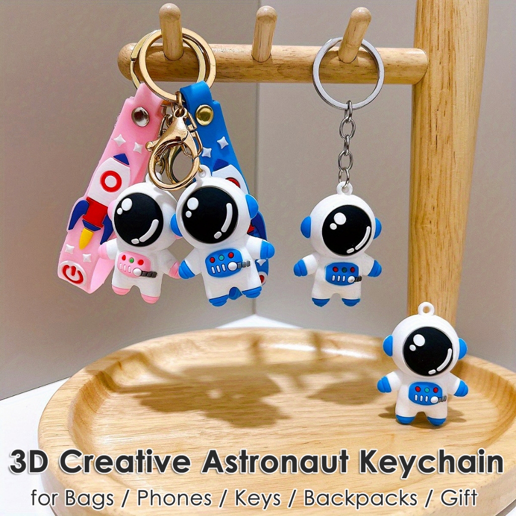 Cartoon Astronaut Keychain 3D Spaceman Decorative Pendant for Bags ...