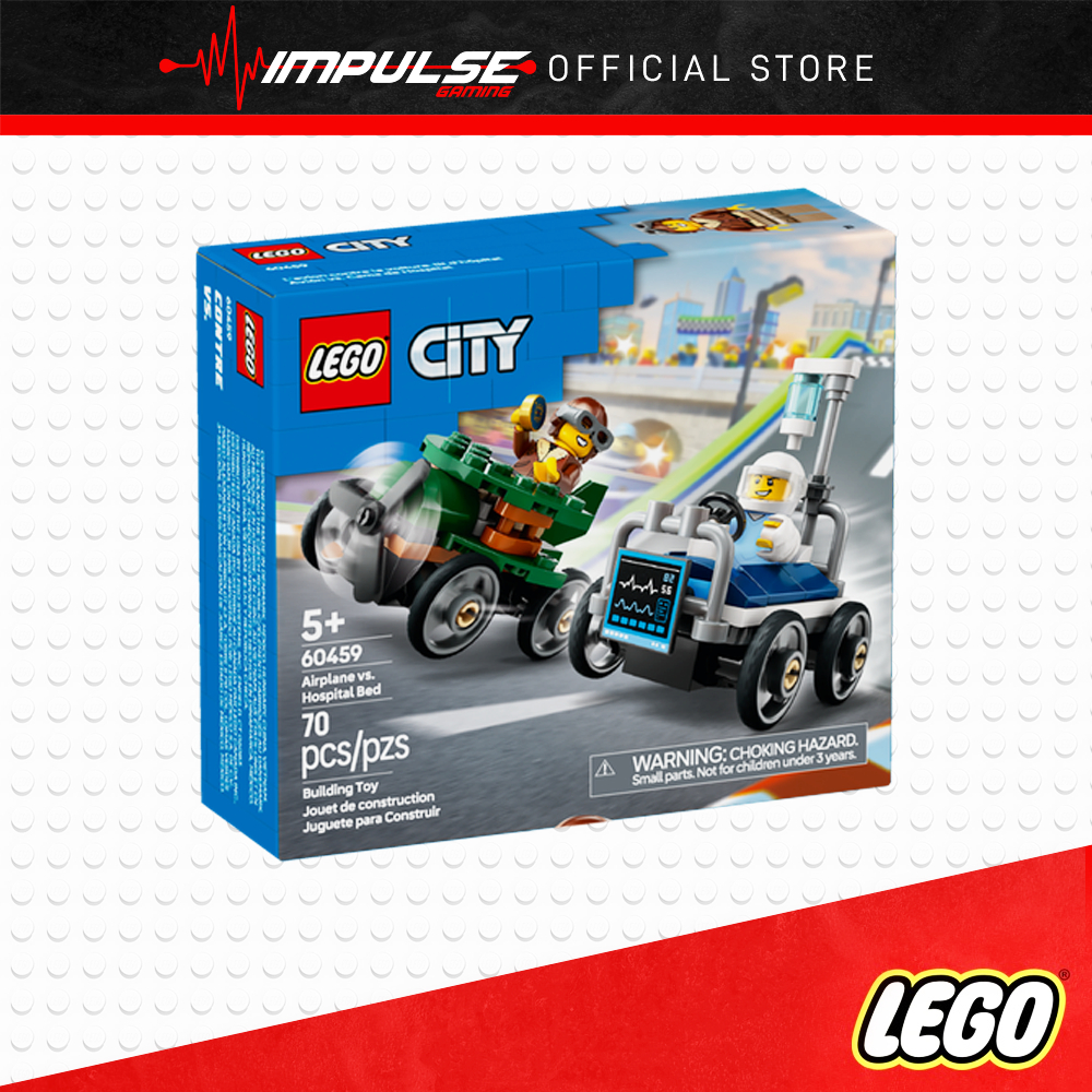 LEGO 60459 City Great Vehicles Airplane vs. Hospital Bed Race Car Pack ...