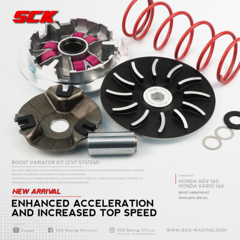 SCK RACING VARIO160/ADV160 CVT SYSTEM BOOST VARIATOR KIT 💯% ORIGINAL ...