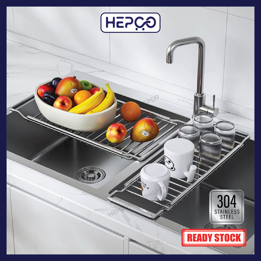 Kitchen Multifunction Sink Drying Rack 304 Stainless Steel Sink Drainer ...