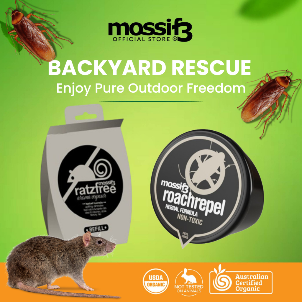 (BUNDLE OF 2) Mossif3 Backyard Rescue: Rat & Cockroach repellents ...