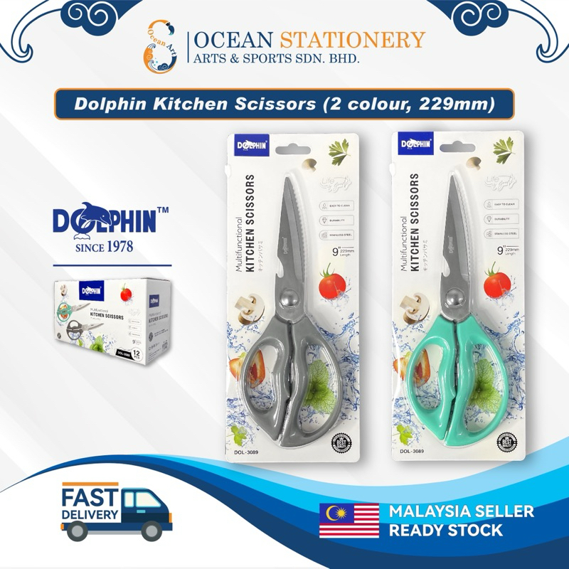 Dolphin Kitchen Scissors (2 colour, 229mm) | Shopee Malaysia