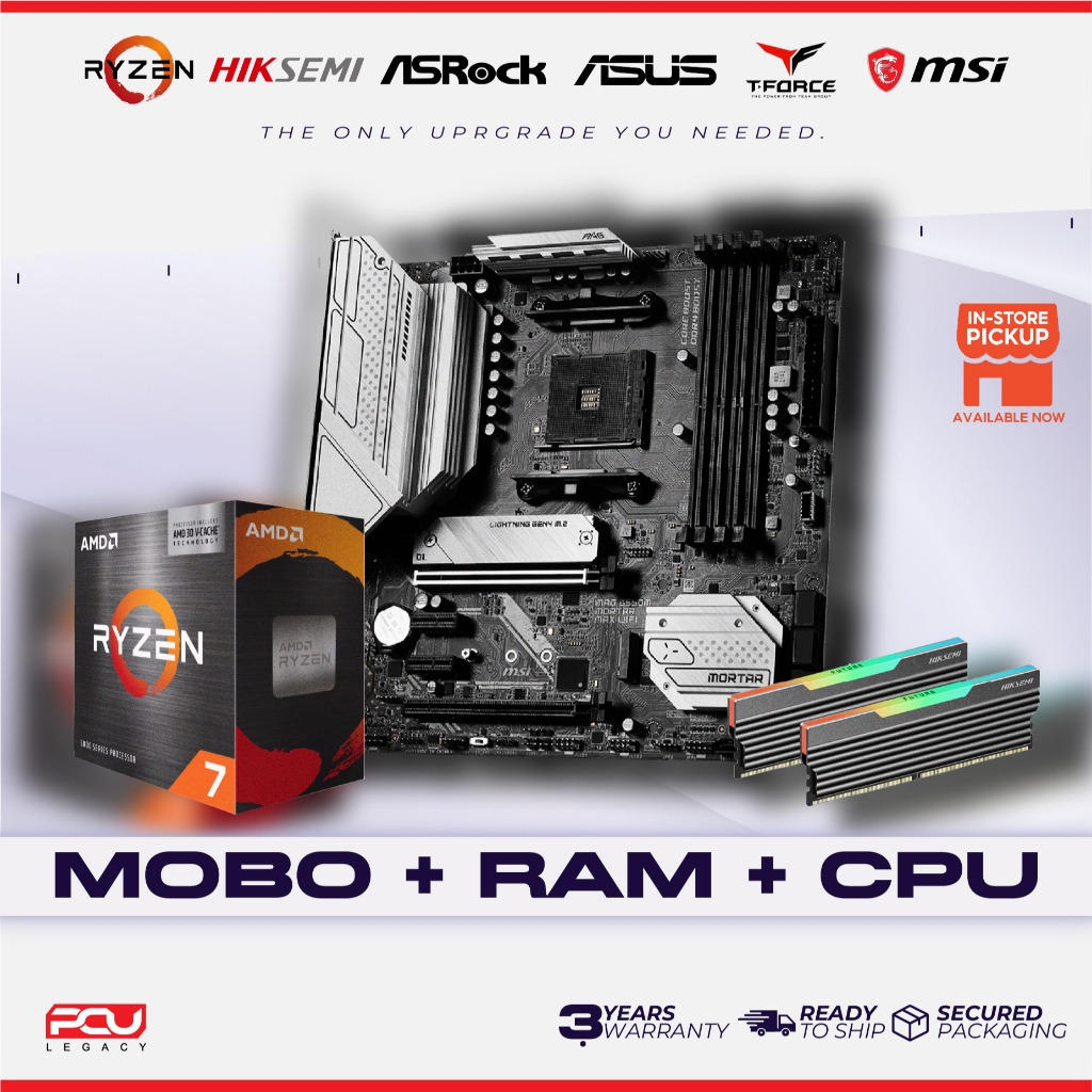 # PCU LEGACY # AMD RYZEN CPU MOBO RAM COMBO SET / RYZEN 5 5500 5600 ...