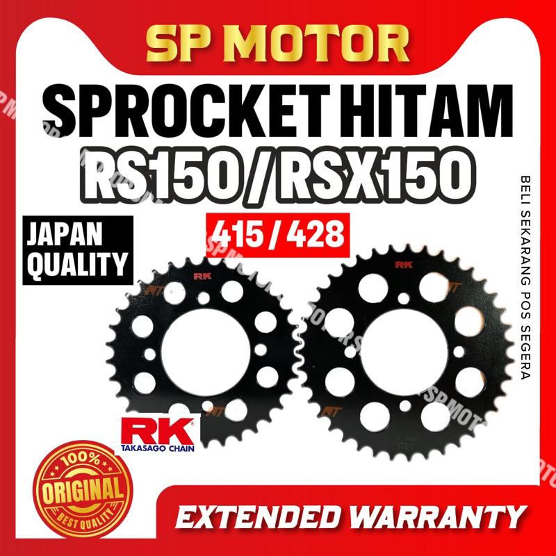 415 428 RS150 / RSX 150 428 RK Black Tamashi Harden Steel Sprocket ...