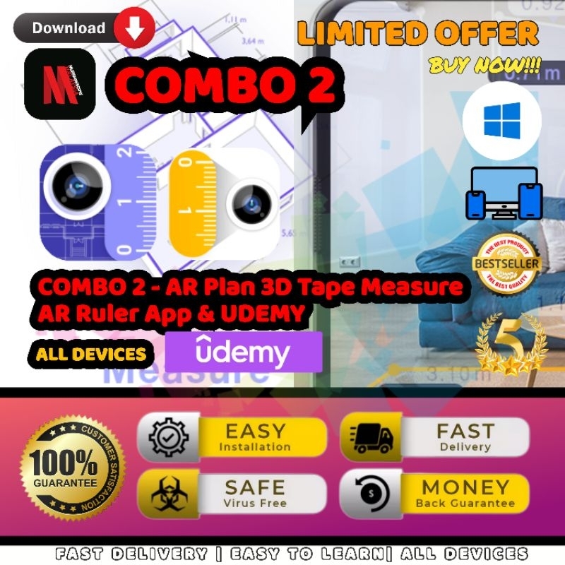 🔥UDEMY or COMBO 2🔥 AR Plan 3D Tape Measure &