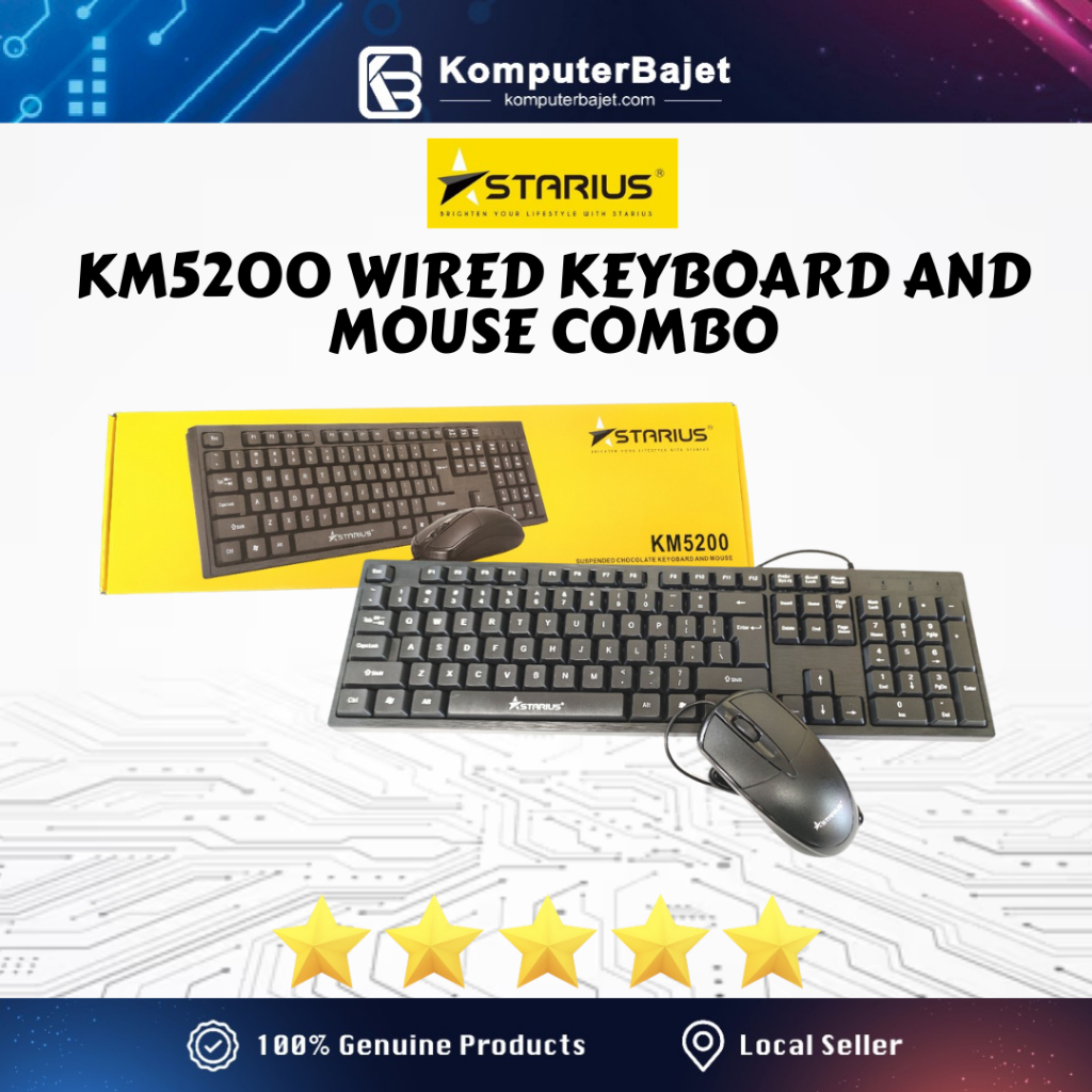 Salpido / Starius KM5200 G12 Wired Combo Keyboard + Mouse with USB Port ...