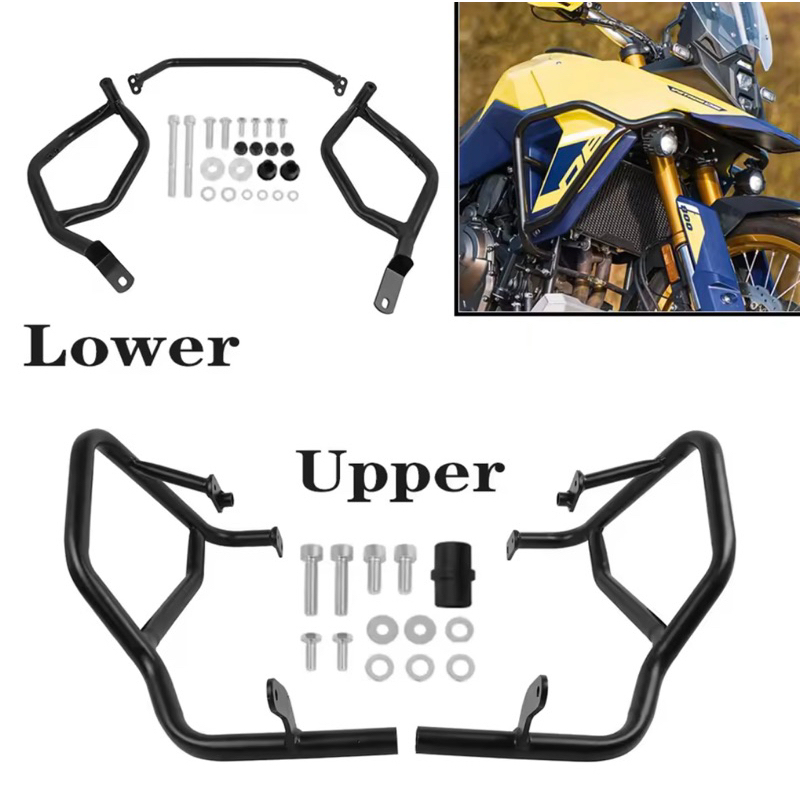 EMS Adventure Crash Bar Engine Tank guard Suzuki Vstrom 800DE Black ...