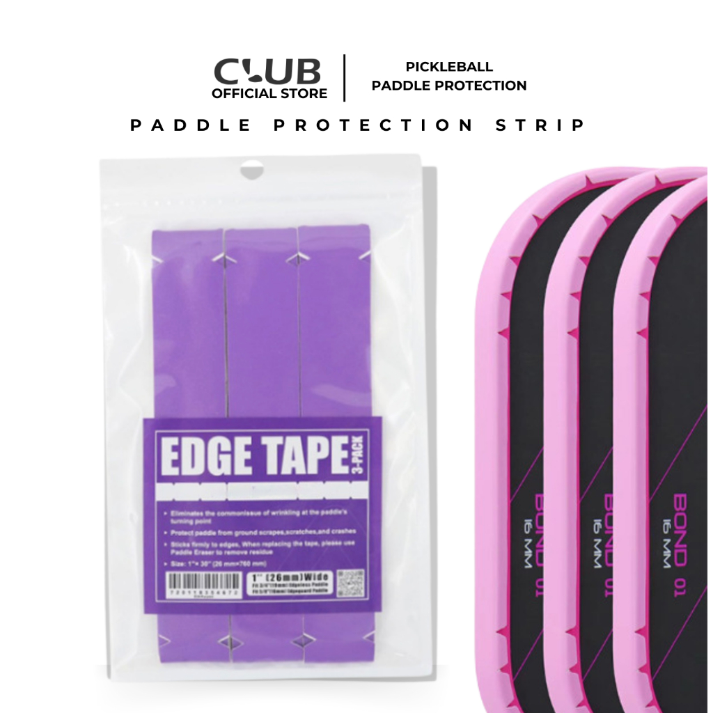 Dunlop Padel Bat Protection Tape - 3 Transparent Strips With Lettering