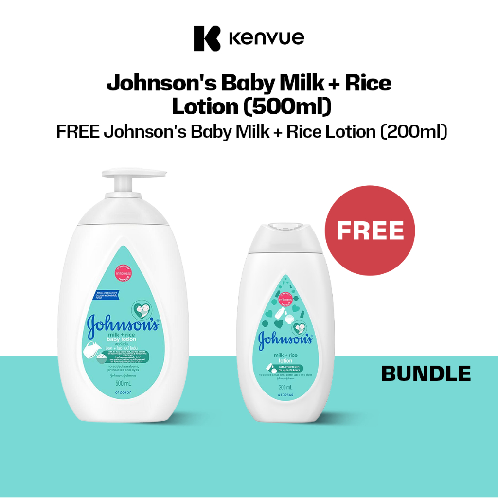 Johnson's Baby Milk + Rice Lotion 500ml (FREE 200ml) | Shopee Malaysia