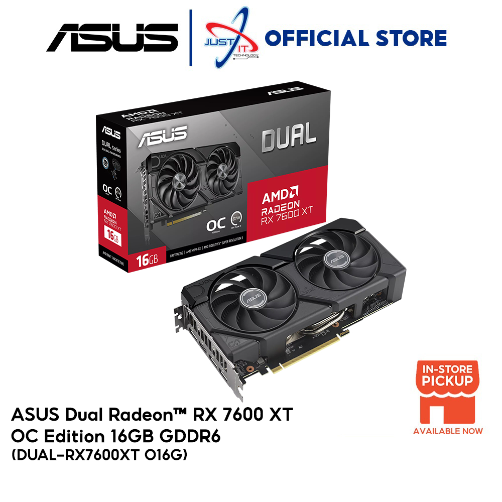 ASUS DUAL RX 7600 XT OC EDITION 16GB DDR6 GRAPHICS CARD ( DUAL-RX7600XT ...