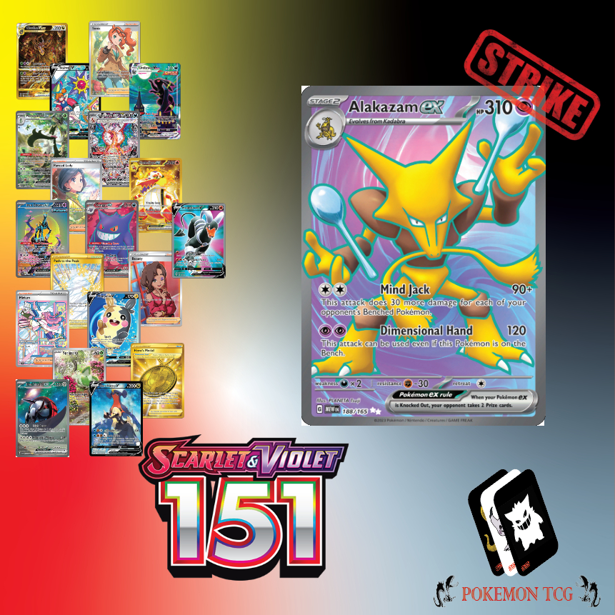 CARTE POKÉMON ALAKAZAM EX full art 188/165 EV3.5 ecarlate et violet 151