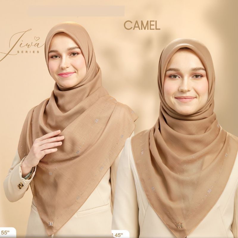 MINAZ JIWA | IRIS Bawal Plain Stone • Bidang 45" dan 55" Tudung Labuh