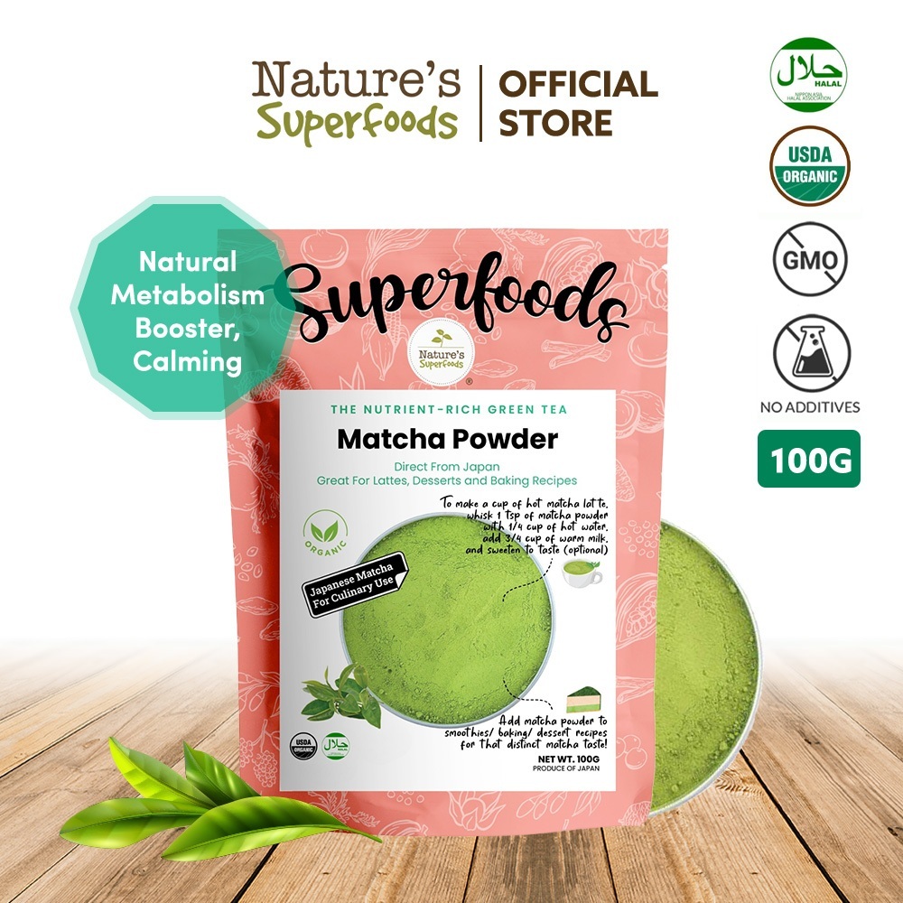 Nature's Superfoods Organic Matcha Powder (For Lattes / Baking) 100g ...