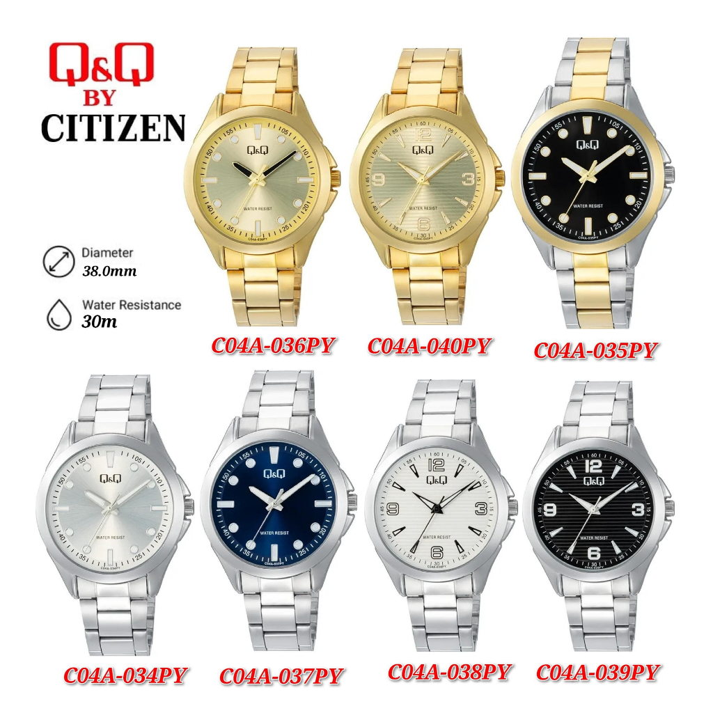 Q&Q Japan by Citizen Men's Stainless Steel Watch C04A - NEW | Shopee ...