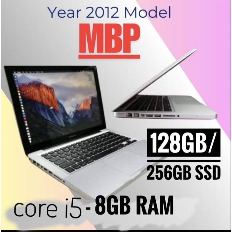 MBP 2012/12 Core i5, i7 Notebook 128gb & 256gbLaptop Graphic Design