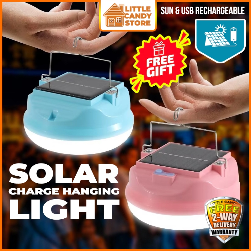 Solar Charge LED Light 2in1 Emergency Lamp Camping Light 350W Lampu ...
