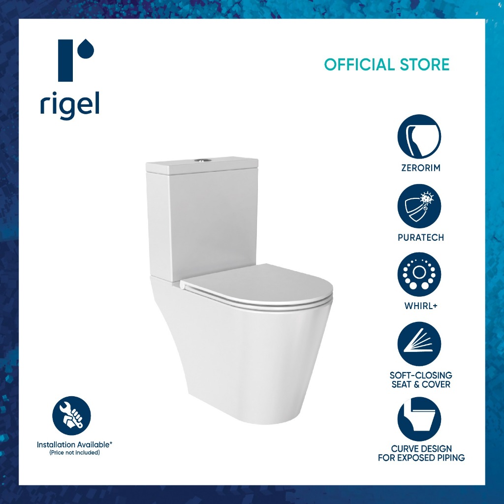 [P.O] RIGEL Zerorim Closed Coupled Toilet Bowl WC9120F Impression ...