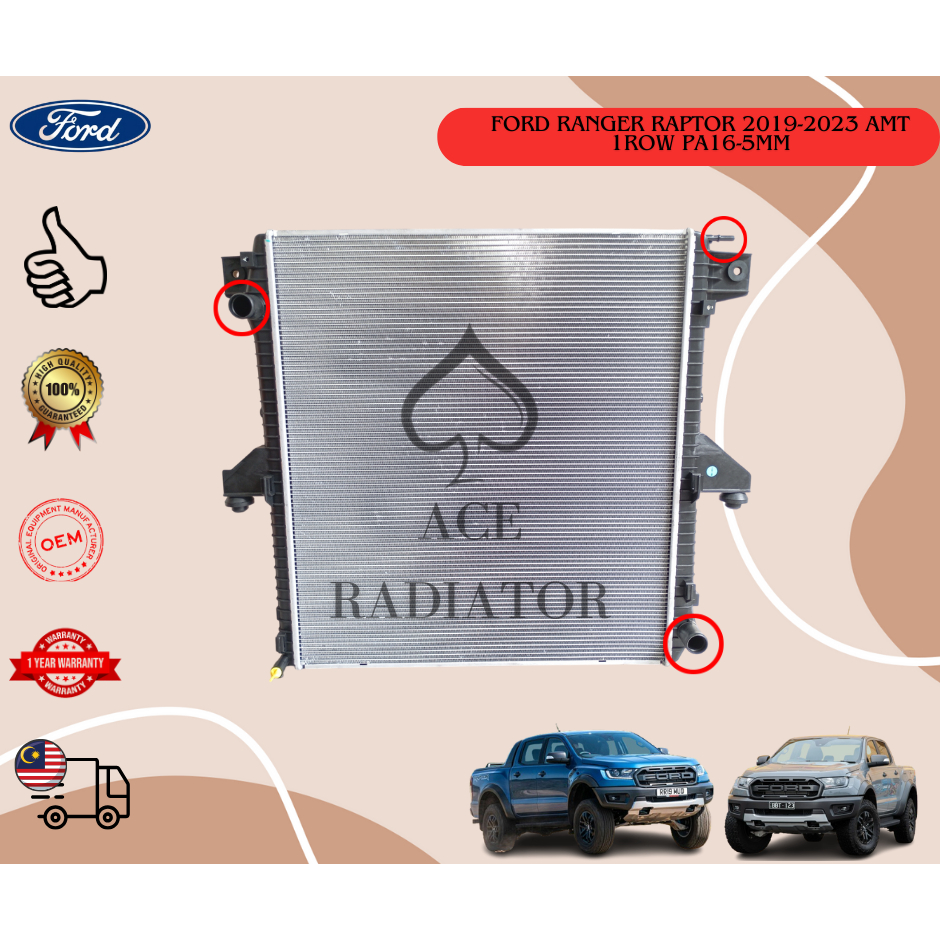 FORD RANGER RAPTOR 2019-2023 OEM RADIATOR ASSY AMT 1ROW PA16-5MM ...