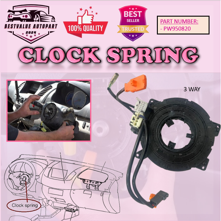 PROTON WIRA SE / PERDANA / PUTRA CLOCK SPRING SPIRAL STEERING CABLE ...