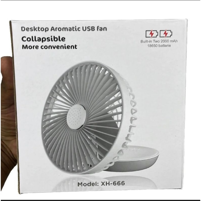 XH-666 rechargeable folding intelligent fan original ada yang (black ...
