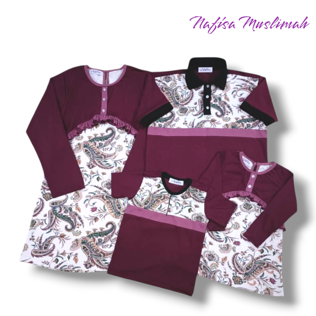 Dark maroon ropol / Tshirt muslimah / Tshirt keluarga / Blouse nursing ...