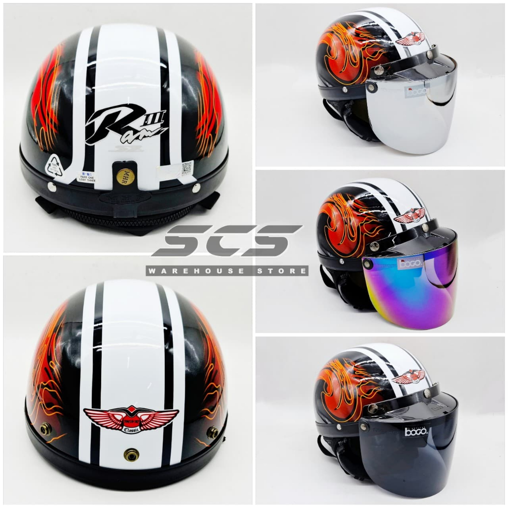 MHR III Half Cut Helmet Original MHR 3 RIPTIDE RED EX5 KRISS RSX150 ...