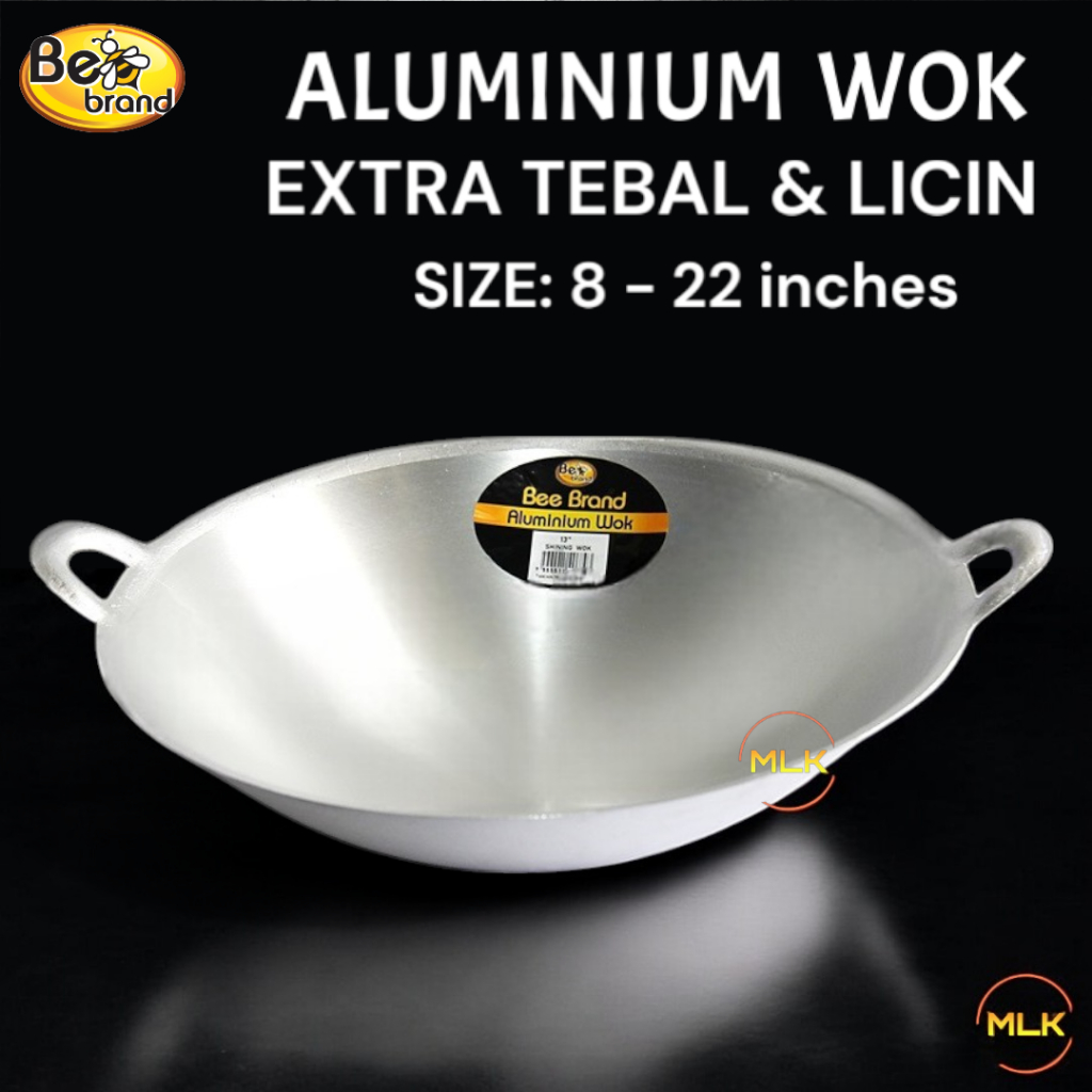 MLK Extra Tebal & Licin Aluminium Quality Double Handle Wok Kuali Kilat ...