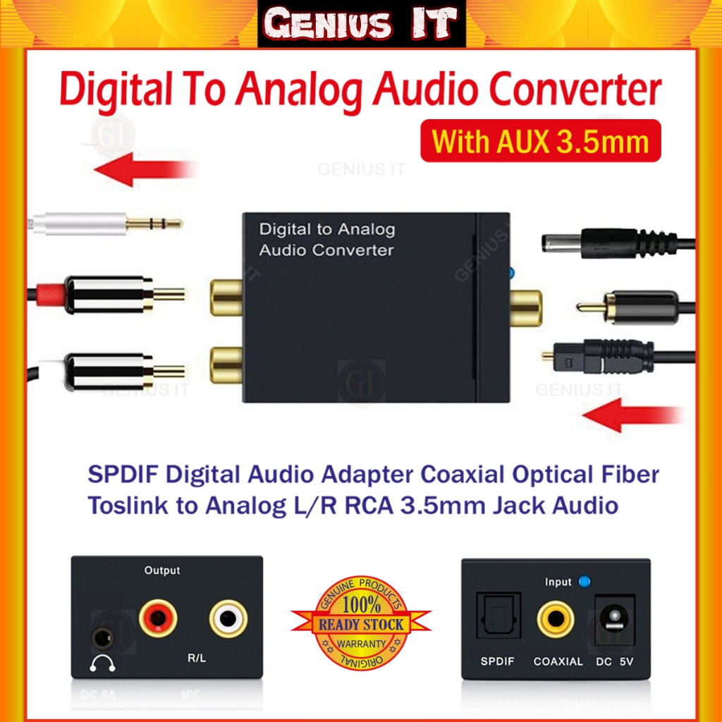Digital Optical to Analog Audio Converter SPDIF Toslink Converter ...