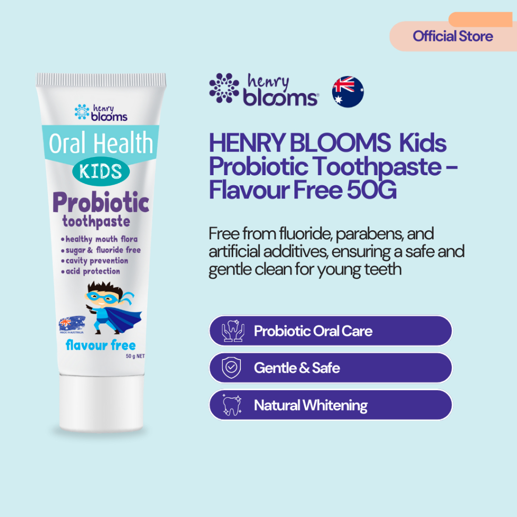 HENRY BLOOMS Kids Probiotic Toothpaste - Flavour Free 50G | Shopee Malaysia