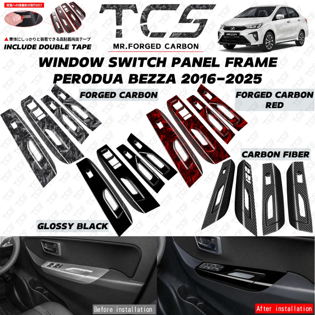 TCS PERODUA BEZZA 2016-2025 CAR WINDOW SWITCH PANEL FRAME COVER GARNISH ...